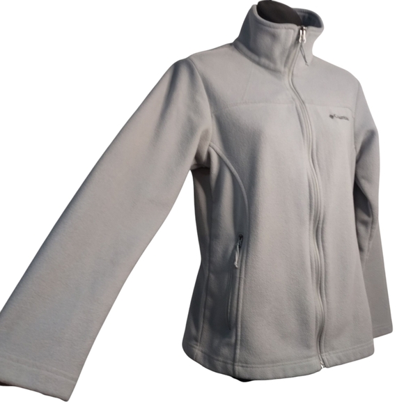Columbia Women's Light Gray Fleece ZIP Up Jacket Sz Small - Picture 6 of 8